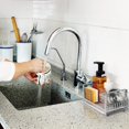 thumbnail image 3 of HAHDAXIA Kitchen Sink Caddy Organizer, Sponge Soap Holder, Countertop Sponge Rack with Drain Pan Tray (B: L7.9 x H4 x W4.6 Inch), 3 of 7