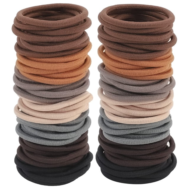 150 PCS Elásticos para el Cabello 4 MM Coloridos Soportes para Cola de Caballo Bandas para el Cabello Bandas Elásticas de 2 Pulgadas para Cabello Medio a Grueso Cabello Rizado Mujeres o Hombres 7 Colo