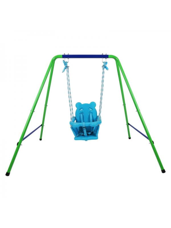 Folding Toddler Secure Swing Set With Safety Seat