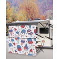 thumbnail image 5 of 4th of July RV Awning Sun Shade Screen 9'X7' Patriotic Ice Cream Cones Mesh Sunscreen Stars Stripes Awning Shade Screen with Zipper UV Blocker Completed Kits Outdoor Canopy for RV Motorhome Camper, 5 of 7