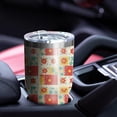 thumbnail image 5 of 30oz Pioneer Flower Floral Print Pattern Tumbler, Double Wall Vacuum Insulated Cup, BPA-Free Leak Proof Lid & Reusable Straws, Hot 12h, Cold 34h, 5 of 6