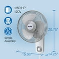 thumbnail image 5 of Air King 12" Oscillating Commercial Grade Wall Mount Fan, 3-Speeds, 21" H, White, 9012, New, 5 of 12