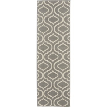HomeRoots 7' Gray Moroccan Power Loom Runner Rug