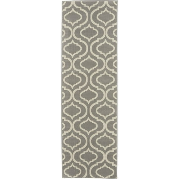 HomeRoots 7' Gray Moroccan Power Loom Runner Rug