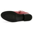 thumbnail image 4 of Ferwind Women's Ankle Booties Buckle-Strap Elastic Burgundy Adult Burgundy  8, 4 of 8