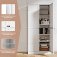 thumbnail image 6 of Hassch Metal Pantry Cabinet, 61"H Storage Cabinet with Adjustable Shelves and 2 Doors, Accent Cabinet for Kitchen, Dining Room, Living Room, White, 6 of 9