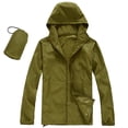 thumbnail image 4 of ELFINDEA Womens Coats Jackets for Women Solid Colored Hooded Long Sleeved , Windbreaker, Sun , Outdoor Sports Womens Tops Army Green S, 4 of 6