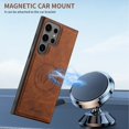 thumbnail image 6 of ELEHOLD for Samsung S23 Ultra Case, Compatible with Mag Safe Accessory, 2 in 1 Detachable Magnetic Card Holder Faux Lychee Pattern Leather Kickstand Wallet Case for Samsung S23 Ultra,Khaki, 6 of 6