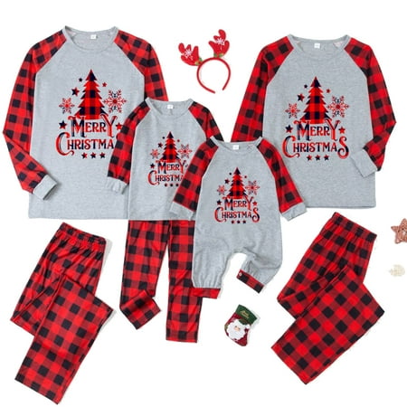 

Merry Christmas Pajamas Sets for Family Matching Festival Long Sleeve Xmas Sleepwear PJ s Suits - Kids 4-5T