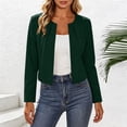 thumbnail image 5 of Vmvidoty Long Sleeve Shrug Top for Women's Collarless Pleated Open Front Cropped Cardigan Army Green S, 5 of 6