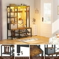 thumbnail image 2 of ZXNYH Hall Tree with Storage Bench, Coat Rack, 5-Tier Shelves, Fabric Storage Basket, Side hooks, 71’’ Industrial 5 in 1 Large Organizer, Wood Look Accent Furniture-Sturdy Metal Frame, Rustic Brown, 2 of 7