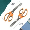 thumbnail image 3 of JubileeYarn Professional Grade Pinking Shears - 9.5" Serrated Stainless Steel - Orange & Grey - 1 Unit, 3 of 7