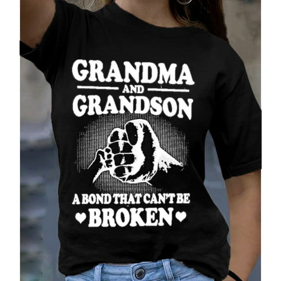 Blmnix Tops for Women Short Sleeve Black Loose Graphic Crew Neck Grandma T-Shirts Blouses Trendy