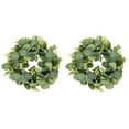 thumbnail image 3 of HOMEMAXS 2pcs Green Eucalyptus Leaf Wreath Festival Celebration Wreath Front Door Decorative Garland, 3 of 8
