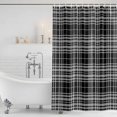 thumbnail image 6 of 54x78 Inch Shower Curtain Decorative Buffalo Plaid Bathtub Bath Curtains Fabric Waterproof Bathroom Decor, Black White Gray Farmhouse Gingham Striped Small Stall Shower Curtain Set with 12 Hooks, 6 of 7