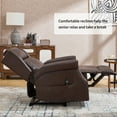 thumbnail image 2 of Manual Recliner Chair with Massage and Heat for Elderly, Faux Leather Upholstered Reclining Chair with Adjustable Backrest and Side Pocket for Living Room, Brown, 2 of 7