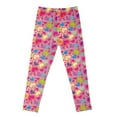 thumbnail image 1 of MIASHUI Girls Colorful Printed Leggings Ankle Length Tights Stretchy Soft Pants,Pink,4-5 Years, 1 of 4