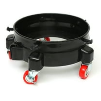Bucket Rolling Bucket Dolly For Car Washing, Easy Push Drum Dolly With 5 Swivel Casters, Black