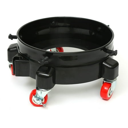 Rolling Bucket Dolly For Car Washing, Easy Push Drum Dolly With 5 Swivel Casters, Black