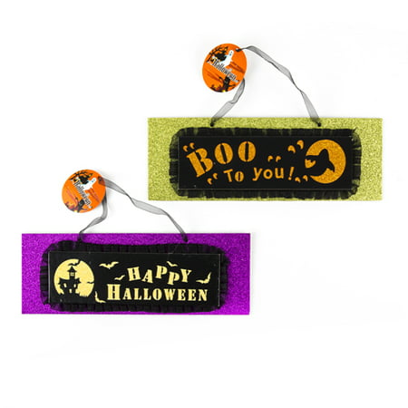 New 357046  Hh Plaque W / Asst Design (24-Pack) Halloween Cheap Wholesale Discount Bulk Seasonal Halloween