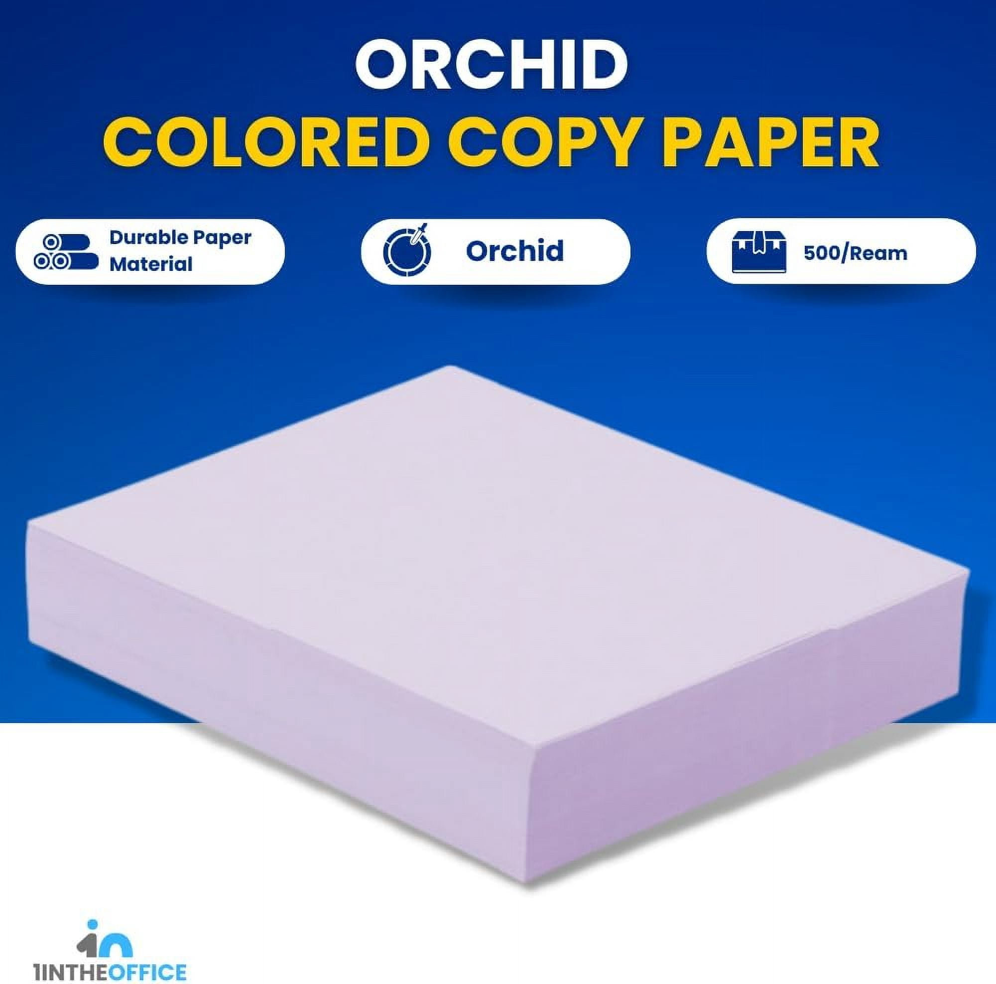 1InTheOffice Colored Copy Paper, Orchid, 8.5 x 11 inch Letter Size, 20lb Density, (500 Sheets)