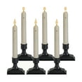 thumbnail image 2 of 6 Pcs Window Candles with Sensor Dusk to Dawn, Ivory Electric Window Candle Flickering, Christmas Fake Candles Battery Operated, Led Candlesticks with Black Holders for Xmas Holiday Decor, 2 of 9