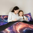 thumbnail image 4 of Manfei Beauty Colorful Galaxy 7-Piece Twin Bedding Sets,Starry Sky Bedding Comforter Set,Modern Aesthteic Art Sheet Sets For Girls Kids,Microfiber Bedroom Decor Reversible, 4 of 8