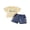 Yellow, variant on Toddler Kids Girls Denim Shorts Outfits Set 12 18 24 Months 2T 3T 4T 5T Short Sleeve Crew Neck Flower T-shirt with Shorts Summer Clothes Sets