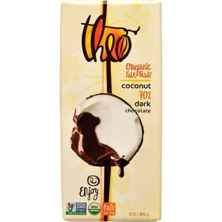 Organic Drinking Chocolate - (4 Pack) Theo Chocolate Organic 70% Dark Chocolate Bar Coconut 3 oz
