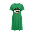 thumbnail image 2 of Sakmal Cute House Dress for Women Christmas Sleep Dress Santa Claus Print Short Sleeve Green Nightgowns, 2 of 5