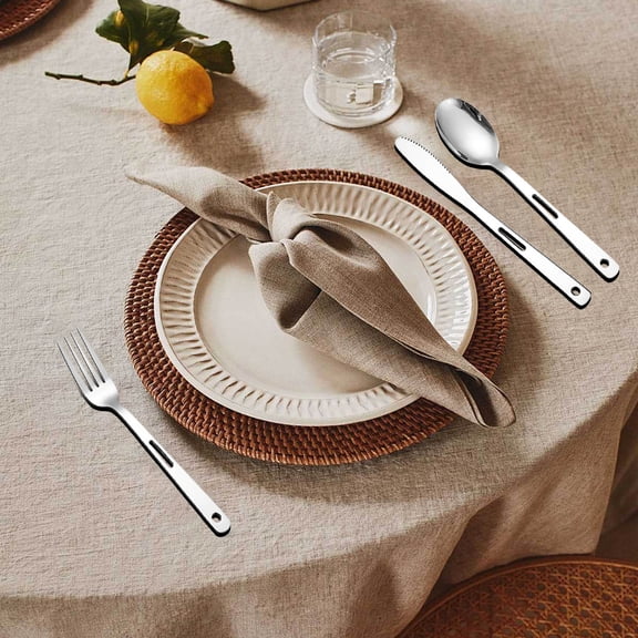Stainless Steel Camping Cutlery Set – Portable Outdoor Fork Knife Spoon for Travel Hiking Backpacking Picnic Reusable Silverware