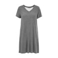 thumbnail image 7 of Aofany Women Nightgowns Soft Short Sleeve V-Neck Nightshirts Comfy Pajama T Shirt Dress Lounge Sleepwears, 7 of 7