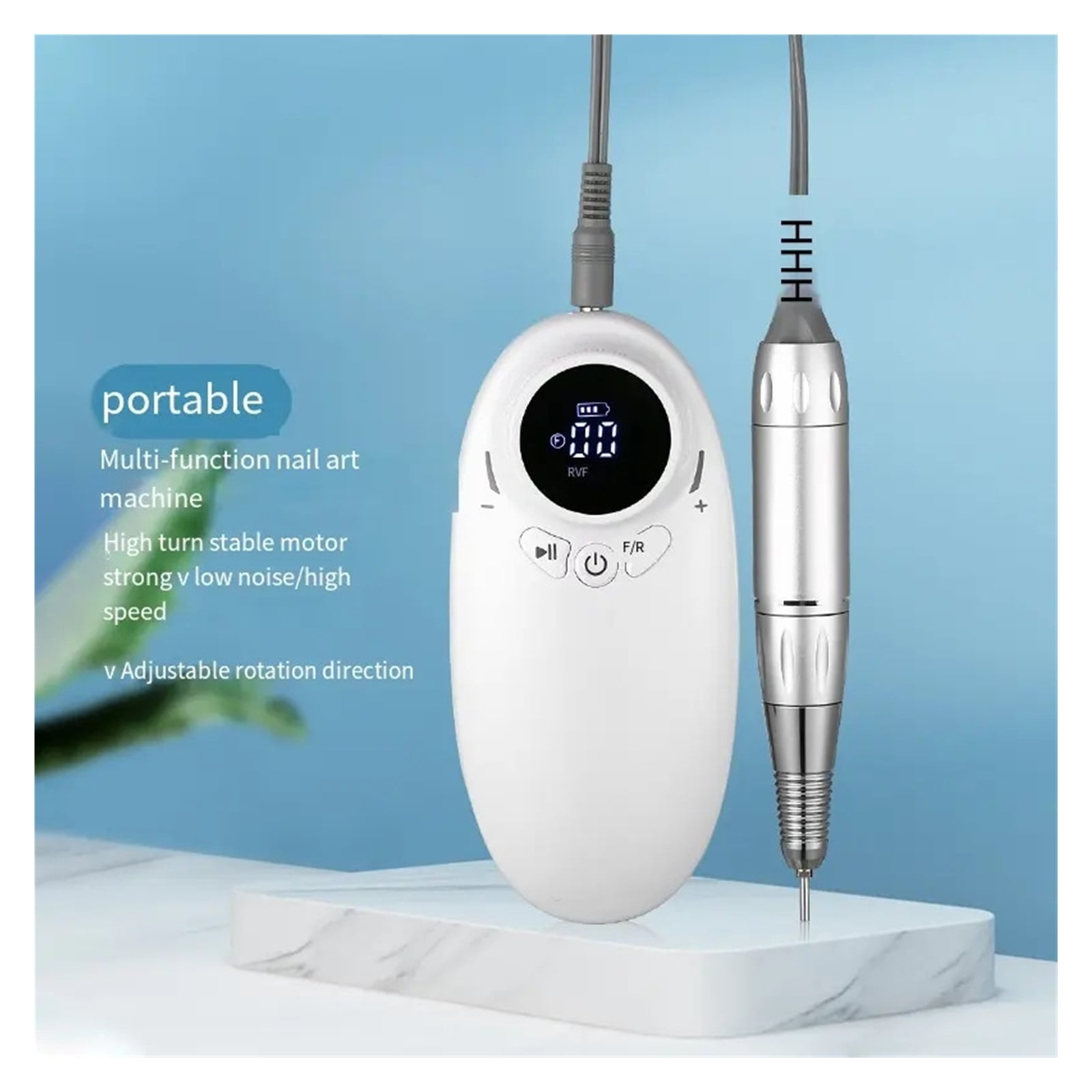 35000RPM Coreless Motor Cordless Electric Nail Drill Machine, Portable Rechargeable Nail Art Electric Manicure Nail Drill ,Low Noise