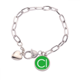 thumbnail image 1 of Chestry Elements Period Table Halogens Element Chlorine Cl Heart Chain Bracelet Jewelry Charm Fashion, 1 of 3