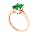 thumbnail image 2 of Solitaire Engagement Ring for Women - 1.75ct Simulated Emerald in 14K Rose Gold Promise Ring, 2 of 6