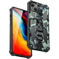 thumbnail image 1 of SaniMore for iPhone 14 Case, Rugged PC & Soft TPU CD Magnetic Cover Built-in Car Mount & Multi-View Kickstand Camouflage Military Grade Shockproof Heavy Duty Protective Shell, Mint, 1 of 8