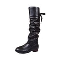 thumbnail image 2 of OKBOP Women's Knee High Boots, Round Toe Low Heel Faux Leather Winter, 2 of 5