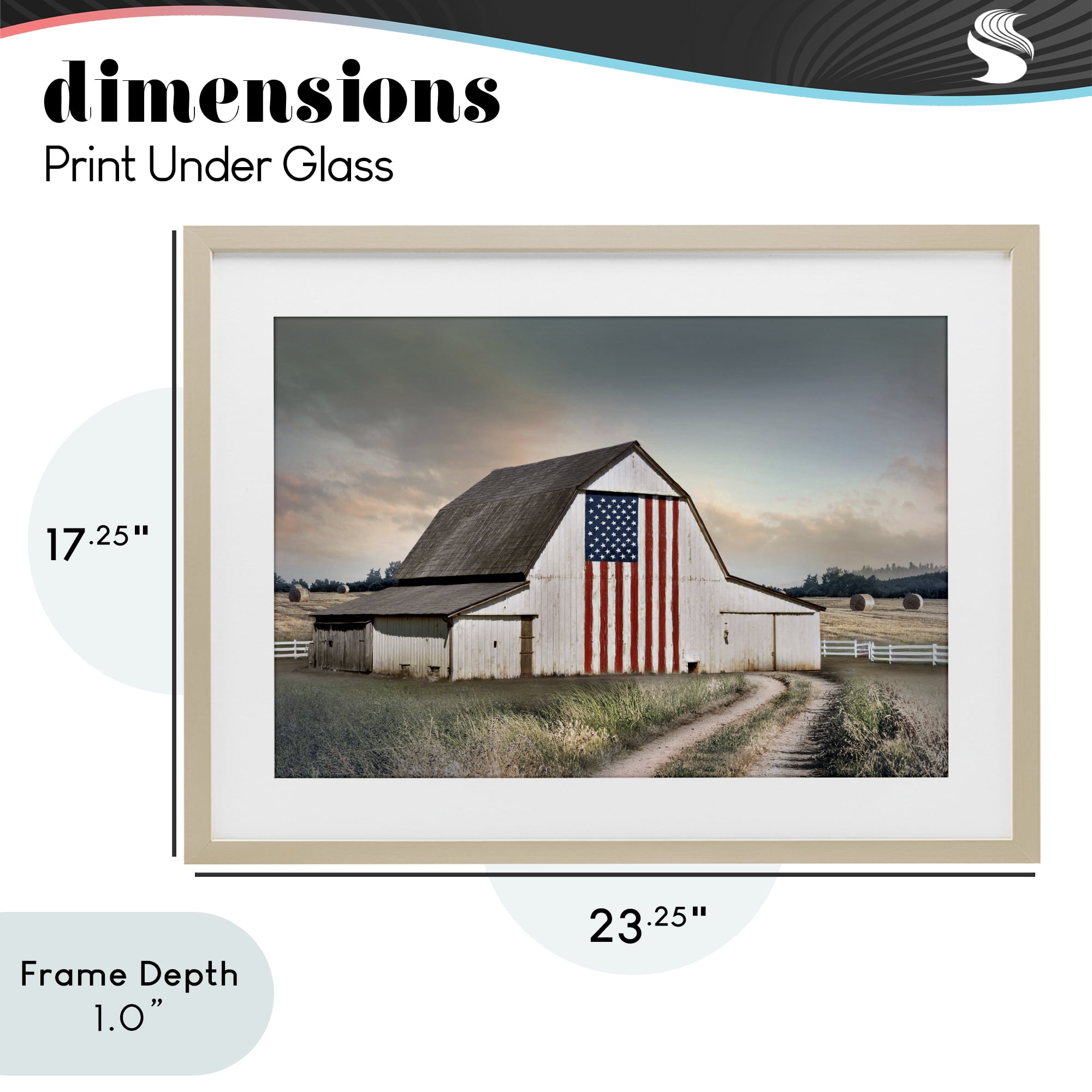 Stupell Industries Land That I Love Barn Birch Framed Print Under Glass, design by CAD Designs