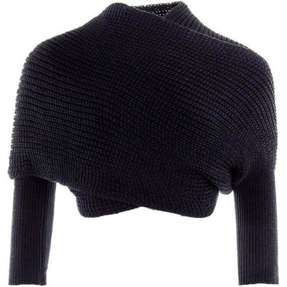 Namzi Scarf With Sleeves for Women, Knitted Sweater Scarf With Sleeves, Plus Size Fall Winter Warm Poncho Cape Shawl，Black