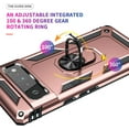 thumbnail image 6 of Phone Case for Google Pixel 6 Heavy Duty Rugged Full Body Shockproof Screen Camera Protection Built-in Finger Ring Kickstand Military Armor Scratch Proof Bumper Hard Back Cover Rosegold, 6 of 15