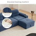 thumbnail image 4 of ZIVACATE Modular Sectional Cloud Sofa, 105 Inch Modular Cloud Sofa with Chaise&Storage&Ottoman, Adjustable Seat Back, Convertible Sofa Couch Modular Sofa for Living Room, Small Apartments, Blue, 4 of 10