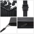 thumbnail image 6 of HDE Women's PU Leather Hobo Fringe Crossbody Tassel Purse Vintage Small Handbag Black Cow Print, 6 of 7