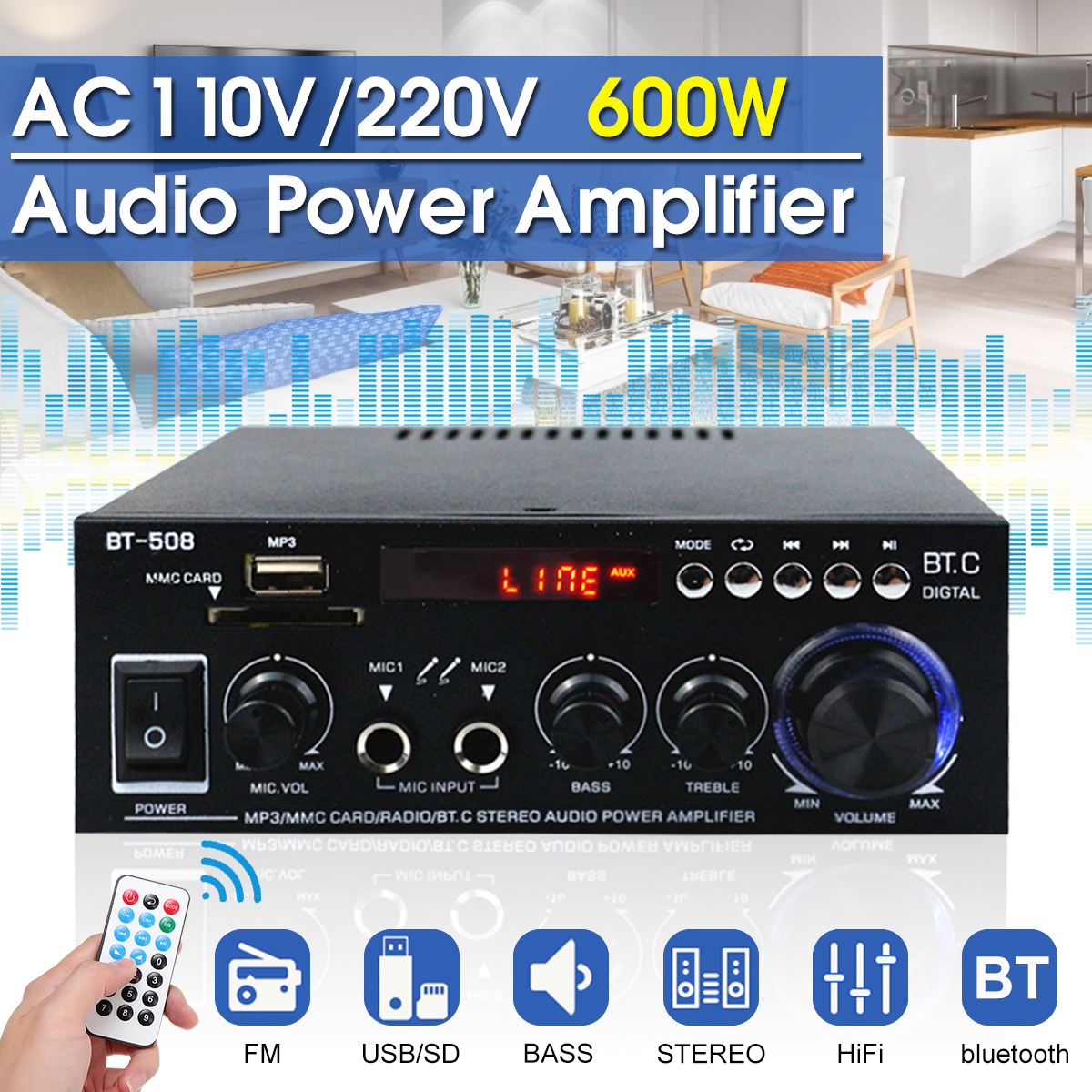 wireless bluetooth power amplifier system