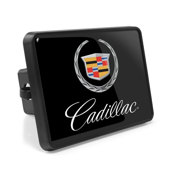 Cadillac UV Graphic Black Metal Face-Plate on ABS Plastic 2 inch Tow Hitch Cover