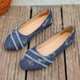 thumbnail image 4 of HAOTAGS Women Denim Flats,Everyday Slip Ons Pointy Toe Low Cut Loafers Casual Shoes Blue, 4 of 7
