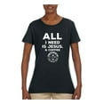 thumbnail image 2 of Wild Bobby All I Need is Jesus & Coffee Inspirational/Christian Women Graphic Tee, Black, Small, 2 of 6