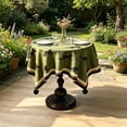 thumbnail image 3 of Round Tablecloth Coffee Table Cover Desktop Decor Bedroom Living Room Stain Resistant Decorative Cotton Linen Fabric Washable Dining Kitchen, 3 of 7