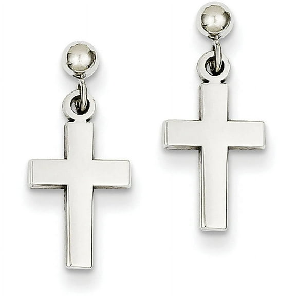 Primal Gold 14K White Gold Cross Earrings