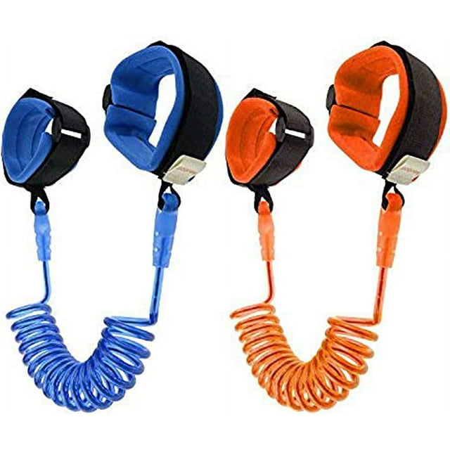 (Paquete de 2) Cinturón de muñeca antipérdida, 1,5 m/5 pies Riendas de seguridad para bebés Correa Pulsera Correa de muñeca Arnés de seguridad para niños Viajes suaves Compras Exploración Ayudante Rojo Verde