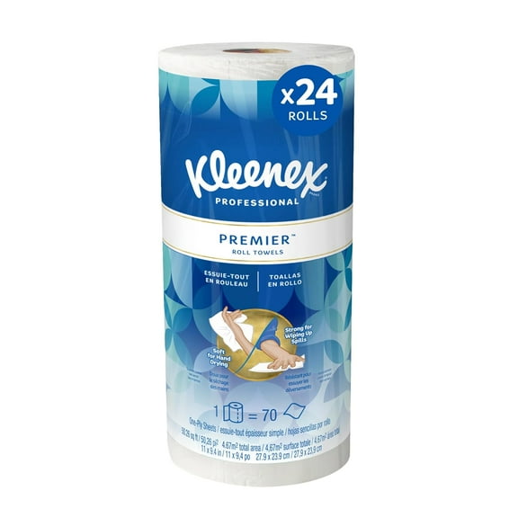 Premier Kitchen Paper Towels (13964), Cloth-Like Softness, White (70 Sheets/Roll, 24 Rolls/Case, 1,680 Sheet Total)